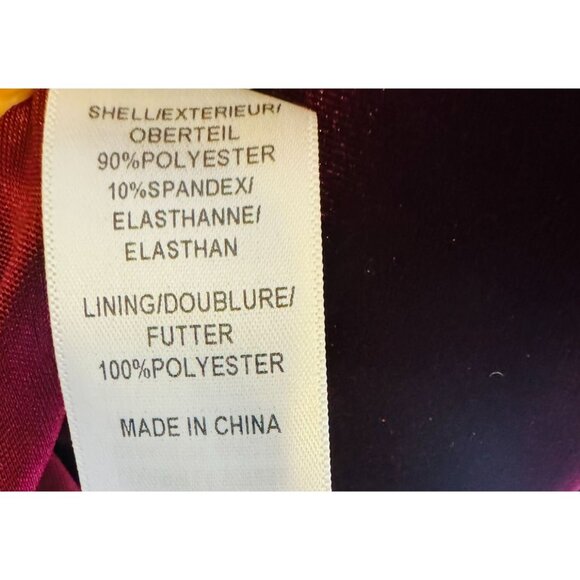 Adrianna Papell 8 Evening Dress Burgundy Wine Velvet With Rhinestones - Picture 8 of 14